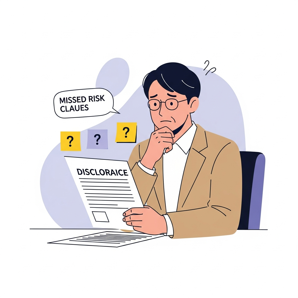 重説のリスク条項を見つけられない